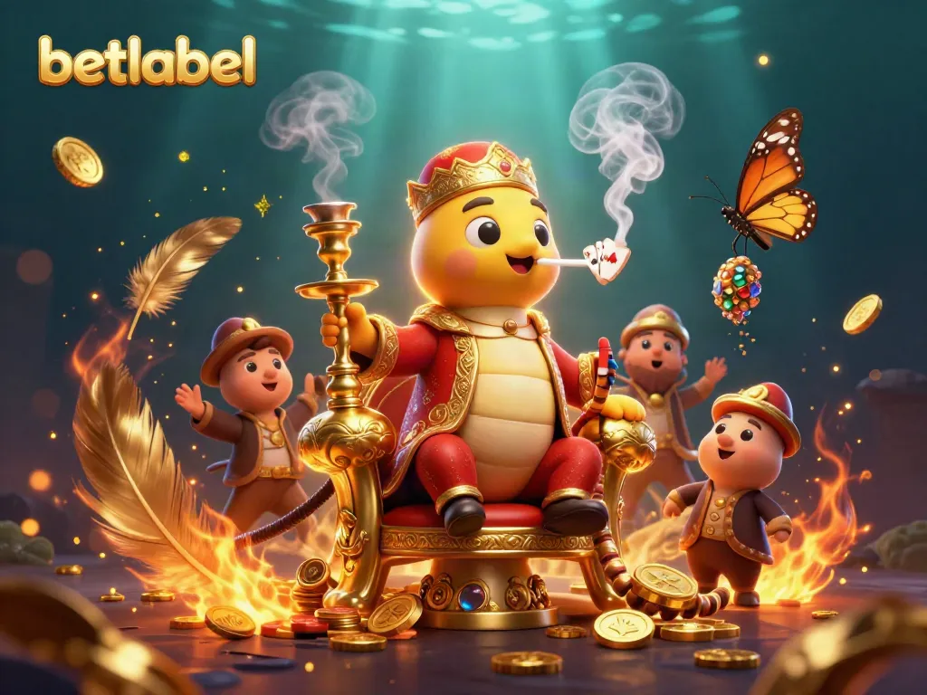 Engaging scene showcasing betlabel's vibrant gaming atmosphere with a unique caterpillar character.